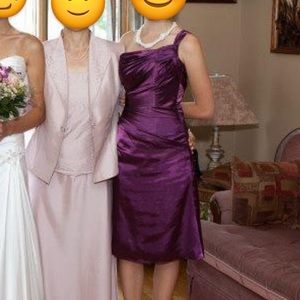 Sophia Tolli Plum One Shoulder Dress